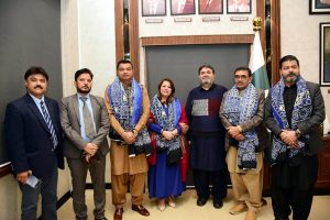 A Group photo with Chairman Senate Standing Committee on Cabinet Secretariat Senator Rana Mahmood-ul-Hassan after chairing meeting at Sindh Assembly