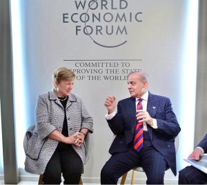 Prime Minister Muhammad Shehbaz Sharif meets with Managing Director of the International Monetary Fund Ms. Kristalina Georgieva on the sidelines of 56th Annual meeting of the World Economic Forum
