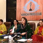 Member of Balochistan Assembly (MBA) and Provincial President of Balochistan Awami Party (BAP) Farha Azeem Shah addressing a press conference