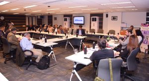 Advisor to Finance Minister Khurrum Shehzad speaking during a panel discussion on 'Improving Access, Data, and Local Decision-Making' at an event titled 'Decentralizing Climate Action: Unlocking Local Governments Role in Climate Finance' at IBA City Campus