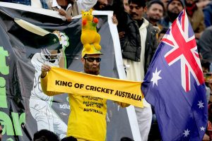 Spectators enjoying the second Twenty20 international cricket match between Pakistan and Australia at the Gaddafi Stadium