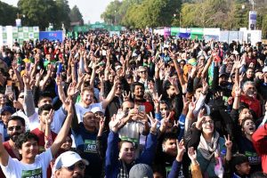 A large number of participants take part in the Islamabad Marathon 2026 at F-9 Park