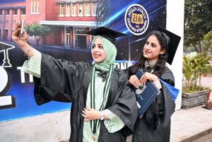 Governor Punjab and Chancellor University of Sargodha Sardar Saleem Haider Khan addresses the 12th Convocation at the university of Sargodha multipurpose hall.