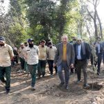 Federal Minister for Climate Change and Environmental Coordination Dr. Musadik Malik visits Shakarparian, where paper mulberry trees were recently removed and native trees planted .