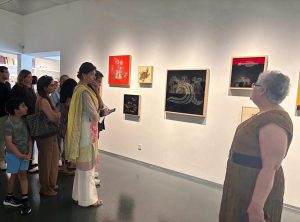 High Commissioner Rabia Shafiq attending the inaugural exhibition of renowned Pakistani-American artist Anila Quayyum Agha at Sundaram Tagore Gallery