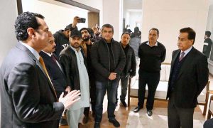 Speaker National Assembly, Sardar Ayaz Sadiq, inspecting the construction work of the New Parliament Lodges Project