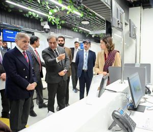 Prime Minister Muhammad Shehbaz Sharif receives briefing regarding various facilities and services provided at the Pakistan Asan Khidmat Center