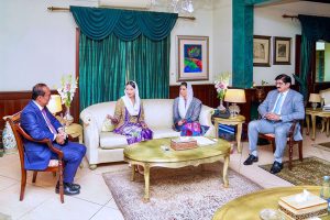 First Lady Bibi Aseefa Bhutto Zardari in a meeting with Vice Minister of Trade of Indonesia, Dyah Roro Esti Widya