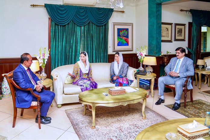 First Lady Bibi Aseefa Bhutto Zardari in a meeting with Vice Minister of Trade of Indonesia, Dyah Roro Esti Widya