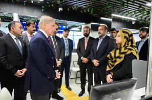 Prime Minister Muhammad Shehbaz Sharif receives briefing regarding various facilities and services provided at the Pakistan Asan Khidmat Center