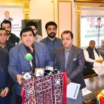 State minister for religious affairs Kheeal Das Kohhistani addressing to lower Sindh rice millers association members at site area