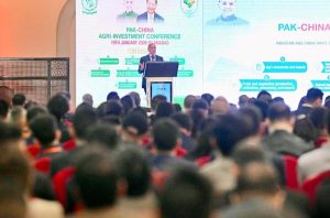 Prime Minister Muhammad Shehbaz Sharif addresses Pak-China Agri Investment Conference.