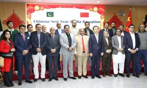 Consul General of the People’s Republic of China in Karachi, Yang Yundong addressing the Chinese New Year Media Reception ceremony at the Consulate General of China.
