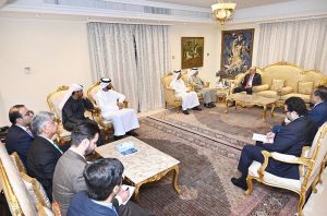 President Asif Ali Zardari in a meeting with Sultan Ahmed bin Sulayem, Group Chairman and Chief Executive Officer of DP World.