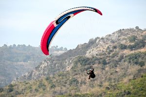 A view of paragliding during the two-day Pakistan Tourism, Sports and Family Festival at Shalimar Cricket Ground