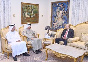 President Asif Ali Zardari in a meeting with Sultan Ahmed bin Sulayem, Group Chairman and Chief Executive Officer of DP World.