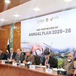 Federal Minister for Planning, Development and Special Initiatives, Ahsan Iqbal, chairing the Mid-Year Review Meeting of the Annual Plan 2025–2026.