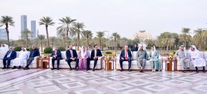President Asif Ali Zardari in a meeting with Sheikh Mohammed bin Rashid Al Maktoum, Vice President and Prime Minister of the United Arab Emirates and Ruler of Dubai, with First Lady Bibi Aseefa Bhutto Zardari, Chairman Pakistan People’s Party Bilawal Bhutto Zardari, and Interior Minister Mohsin Naqvi.