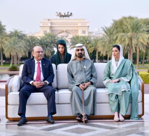 President Asif Ali Zardari in a meeting with Sheikh Mohammed bin Rashid Al Maktoum, Vice President and Prime Minister of the United Arab Emirates and Ruler of Dubai.