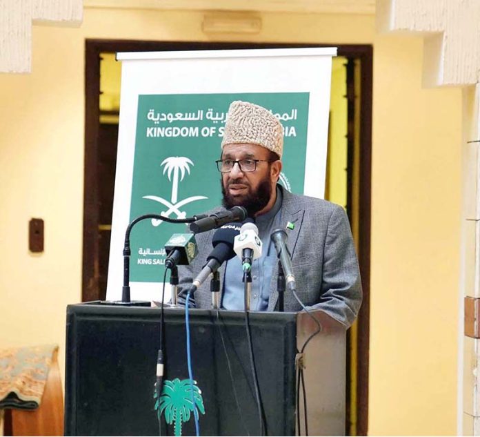 Federal Minister for Religious Affairs and Inter-Faith Harmony, Sardar Muhammad Yousaf addressing the Launching ceremony of the Winter Kits Project Pakistan 2026