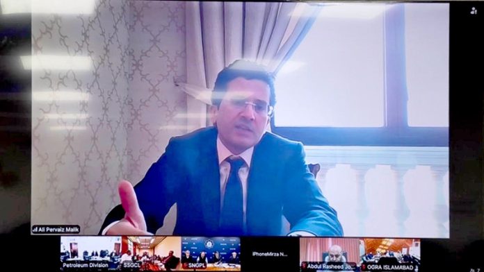 Federal Minister for Petroleum, Ali Pervaiz Malik, chairs a meeting to review the gas supply situation amid rising demand due to severe cold weather in the federal capital