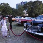 Visitors show keen interest during the Antique Car Show at Frere Hall