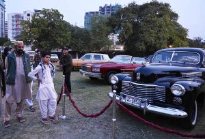 Visitors show keen interest during the Antique Car Show at Frere Hall