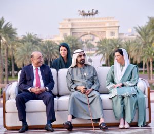 President Asif Ali Zardari in a meeting with Sheikh Mohammed bin Rashid Al Maktoum, Vice President and Prime Minister of the United Arab Emirates and Ruler of Dubai.