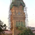 A View of the renovations and restoration works iconic and historic Empress Market at Saddar area in the Provincial Capital