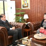 Chairman Capital Development Authority (CDA) and Chief Commissioner Islamabad, Muhammad Ali Randhawa, in a meeting with the Ambassador of Nepal, Rita Dhital, at the CDA Headquarters. Matters of mutual interest, including further strengthening bilateral relations, were discussed during the meeting.
