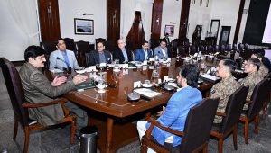 Chief Minister Syed Murad Ali Shah presides over a meeting at the CM House to finalise the Karachi Transformative Development project