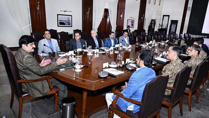 Chief Minister Syed Murad Ali Shah presides over a meeting at the CM House to finalise the Karachi Transformative Development project
