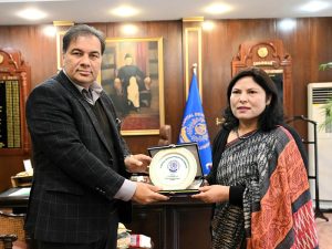 Chairman Capital Development Authority (CDA) and Chief Commissioner Islamabad, Muhammad Ali Randhawa, in a meeting with the Ambassador of Nepal, Rita Dhital, at the CDA Headquarters. Matters of mutual interest, including further strengthening bilateral relations, were discussed during the meeting.