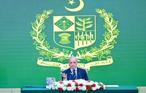 Prime Minister Muhammad Shehbaz Sharif addressing National Workshop on Khyber Pakhtunkhwa.