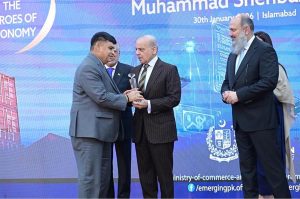 Prime Minister Muhammad Shehbaz Sharif presents awards to leading exporters of the country
