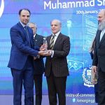 Prime Minister Muhammad Shehbaz Sharif presents awards to leading exporters of the country
