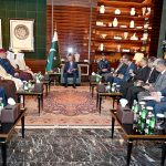 President Asif Ali Zardari in a meeting with Lieutenant General Shaikh Rashid bin Abdullah Al Khalifa, Minister for Interior of Bahrain