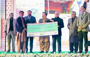 Prime Minister Muhammad Shehbaz Sharif distributes cheques among flood affectees of Balochistan
