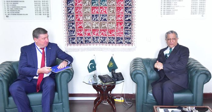 Raimundas Karoblis, Ambassador of the European Union to Pakistan, calls on Federal Minister for Law & Justice and Human Rights, Senator Azam Nazeer Tarar, to discuss Pakistan–EU cooperation on human rights reforms, GSP+ engagement, and implementation of national and international human rights frameworks