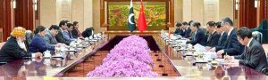 Pakistani Parliamentary delegation led by Speaker National Assembly Sardar Ayaz Sadiq in a meeting with Chairman of the Standing Committee of China's National People's Congress (NPC) Mr. Zhao Leji during their official visit.