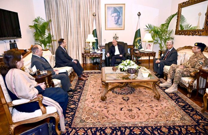 President Asif Ali Zardari in a meeting with Maj. Gen. (Retd) Khurram Sarfaraz Khan, Ambassador-designate of Pakistan to Jordan, at Aiwan-e-Sadr