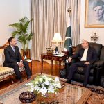 President Asif Ali Zardari in a meeting with Maj. Gen. (Retd) Khurram Sarfaraz Khan, Ambassador-designate of Pakistan to Jordan, at Aiwan-e-Sadr