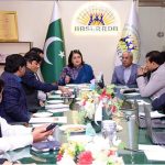 Chairperson BISP Senator Mrs. Rubina Khalid Chairing a meeting at Benazir Bhutto Shaheed Human Resource, Research and Development Board (BBSHRRDB) at Head Office