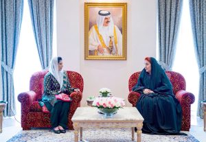 First Lady, Bibi Aseefa Bhutto Zardari in a meeting with Her Royal Highness Princess Sabeeka bint Ibrahim Al Khalifa, President of the Supreme Council for Women, at the Council’s headquarters