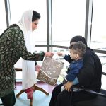 First Lady, Bibi Aseefa Bhutto Zardari visiting the Military Hospital Micro School at King Hamad University Hospital, where hospitalised children continue their education alongside medical care