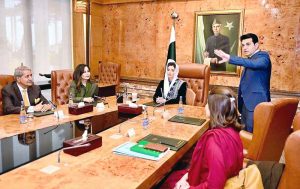 First Lady Bibi Aseefa Bhutto Zardar in a meeting with CEO Prime Hospital Healthcare Facility, Dr Shahzad Shafiq Musavi, at Aiwan e Sadr.