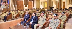 Field Marshal Syed Asim Munir, NI (M), HJ, COAS & CDF addressing Inspectors General of Police (IGPs), Additional IGPs, and senior police officials during his visit to the National Police Academy, Islamabad.