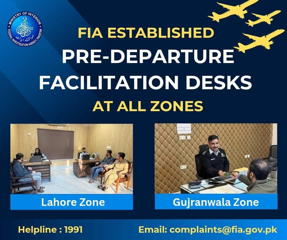 FIA sets up Pre-Departure Facilitation Desks at all zones for international travelers