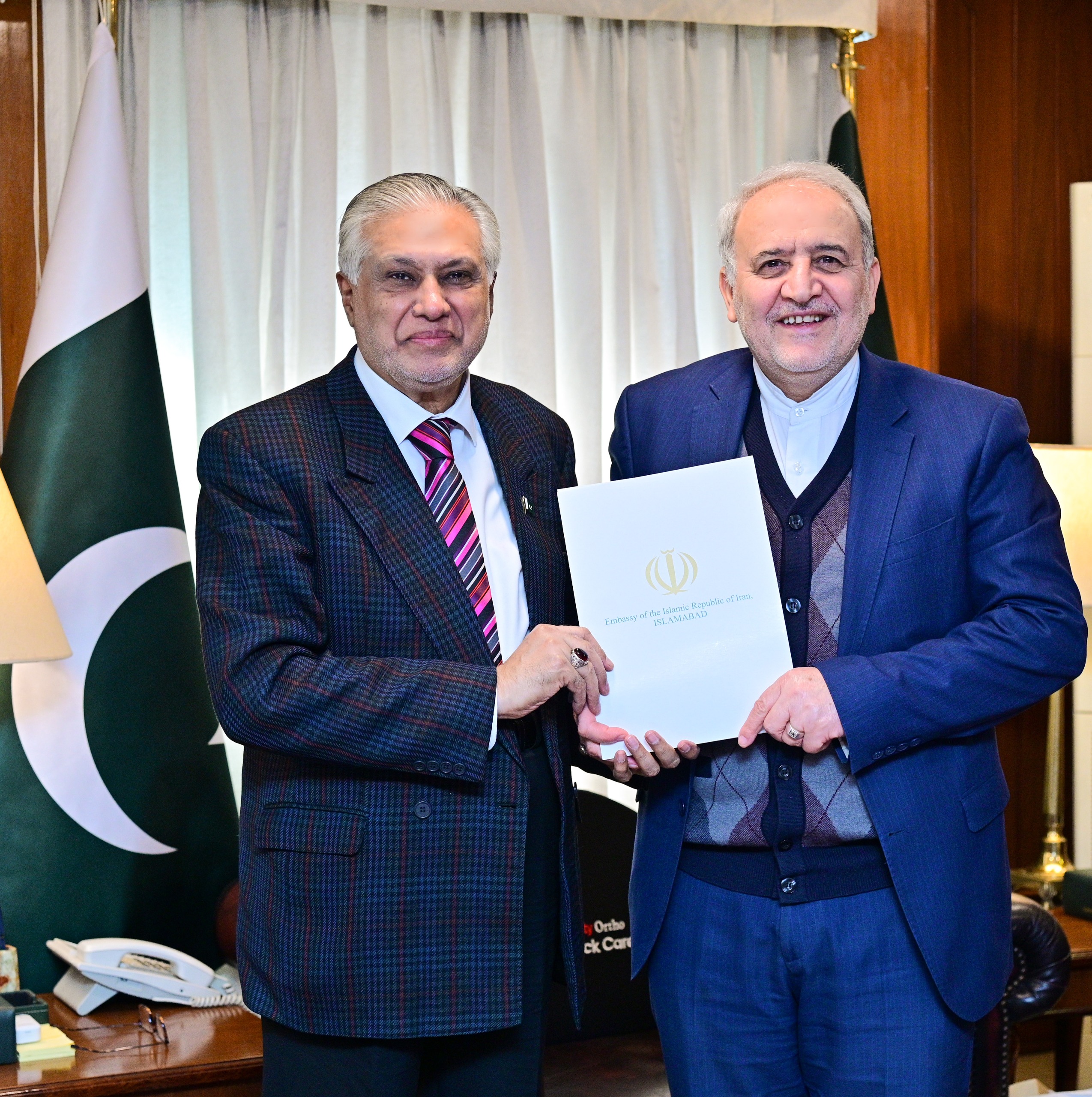 Iranian ambassador calls on DPM Dar to convey New Year greetings