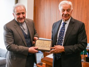 Iranian envoy meets Defence Minister Khawaja Asif